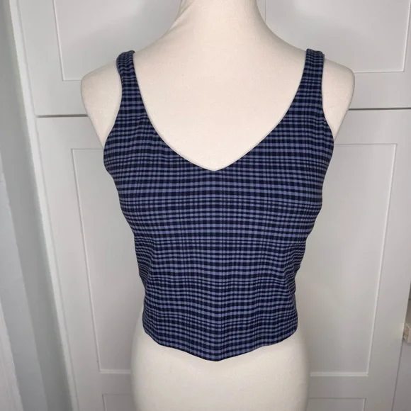 Lululemon Align Tank Top *Light Support Glow Grid Washed Denim Multi Size 12 - Picture 1 of 6